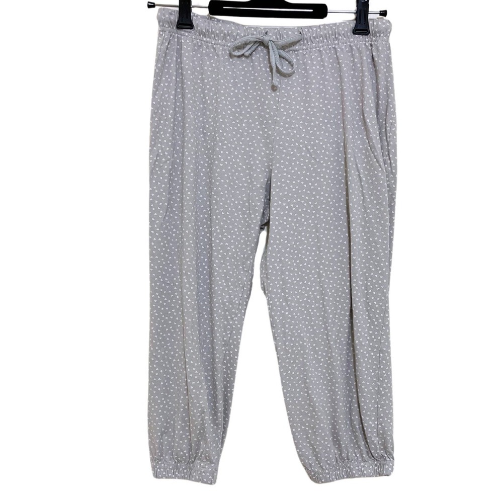 Tiny Hearts Capri Crop Grey and White Pyjama PJ Lounge Pants – La Vie En Rose, S